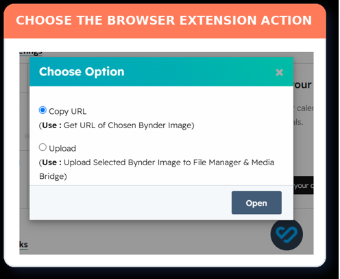 CHOOSE THE BROWSER EXTENSION ACTION