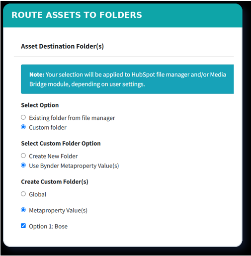 ROUTE ASSETS TO FOLDERS